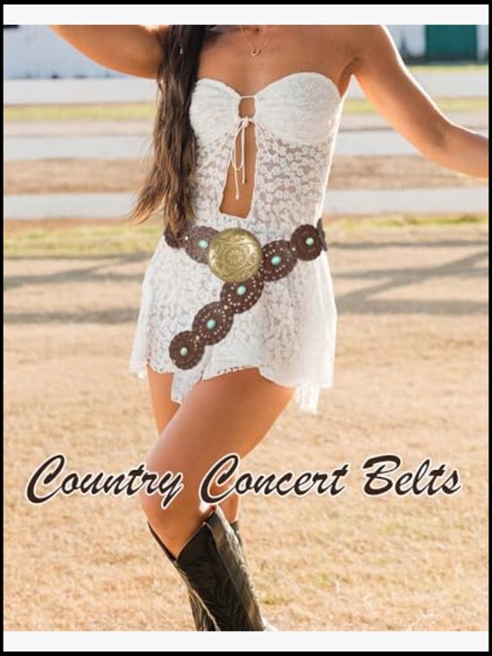 Wide Western Disc Belt with Turquoise Women Cowgirl Cowboy Boho Country Leather main image 4
